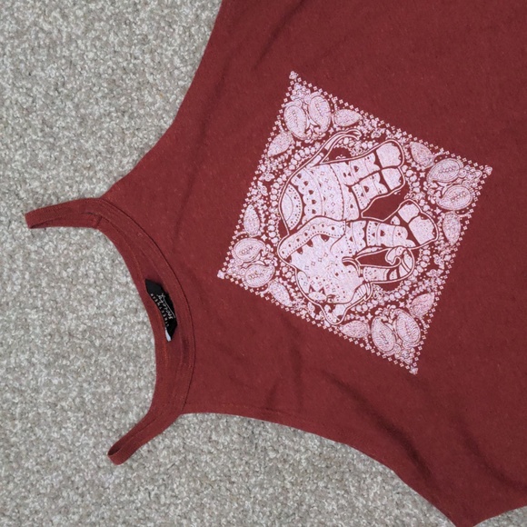 (2/$25) SWS boho elephant spaghetti strap top burnt orange - Picture 2 of 8